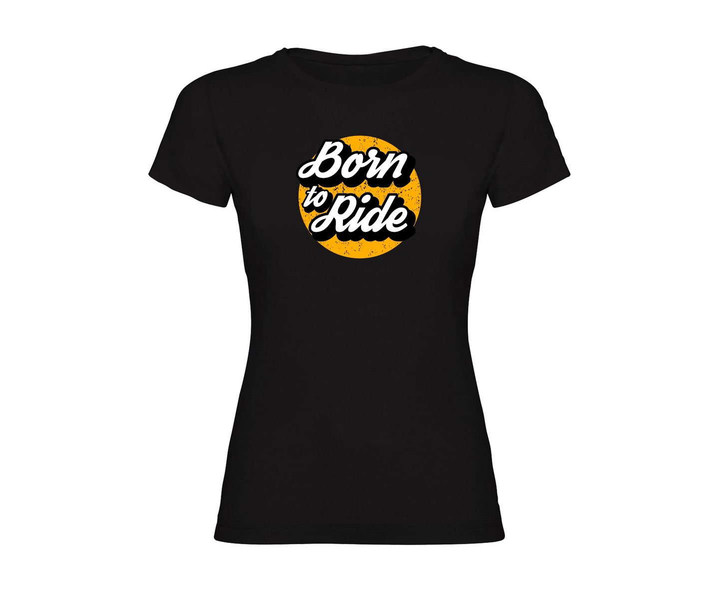 BORN TO RIDE camiseta mujer negra
