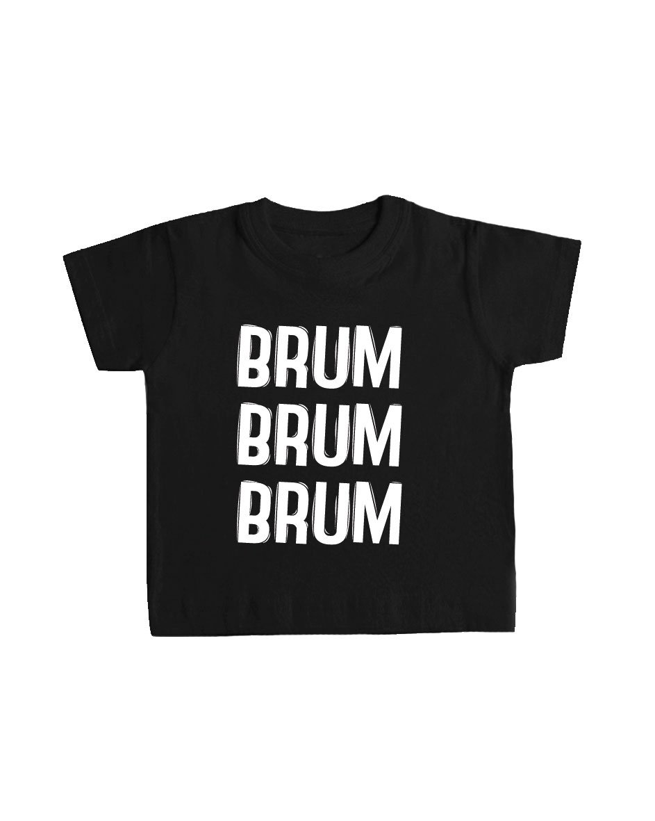 Camiseta BRUM BRUM BRUM bebé negra by TZOR